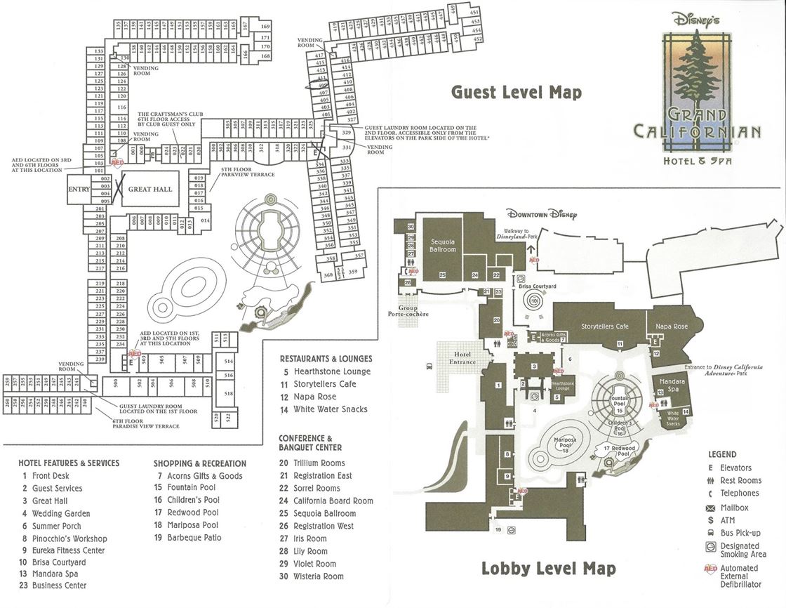 Grand Californian Villas resort map