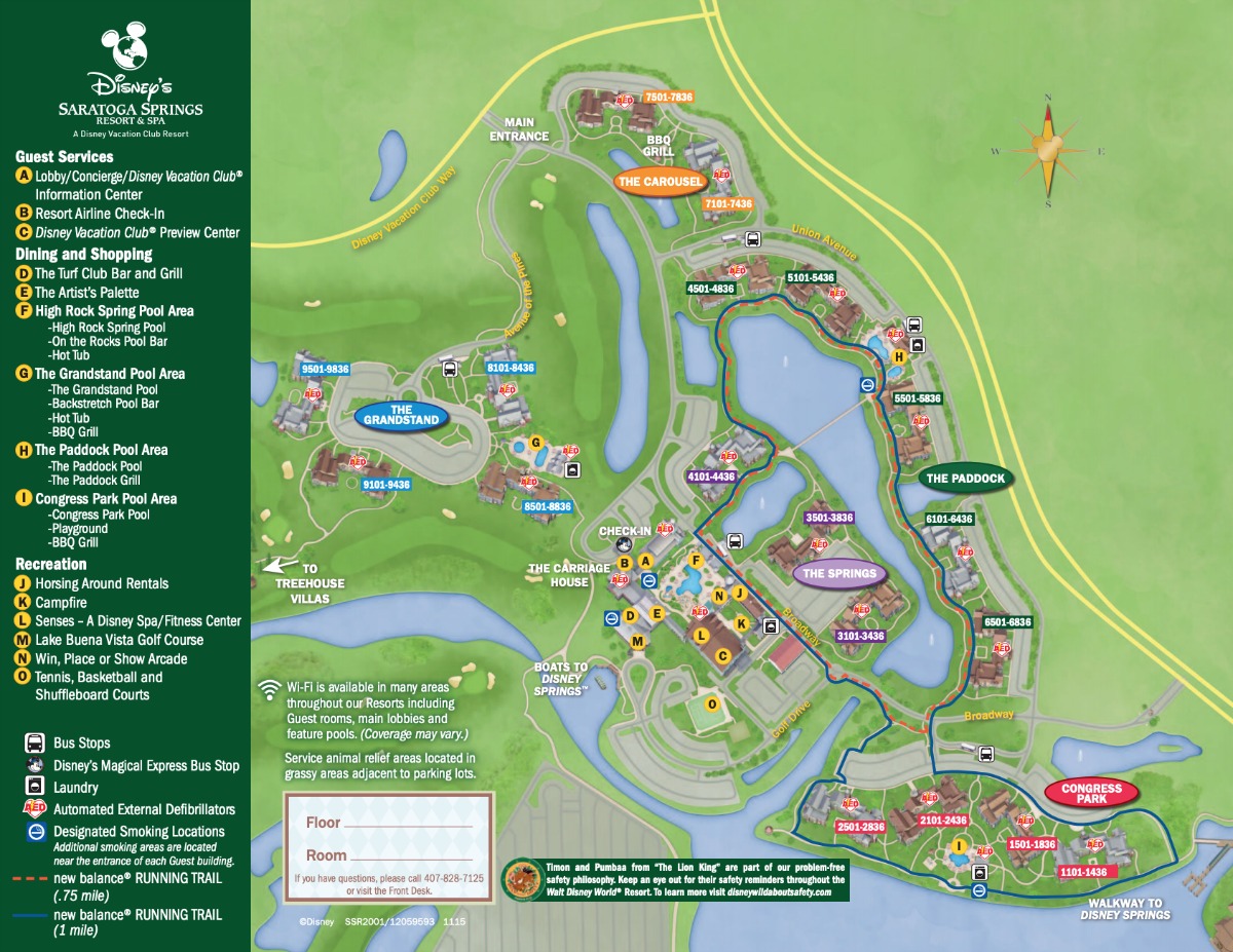 Saratoga Springs Resort map